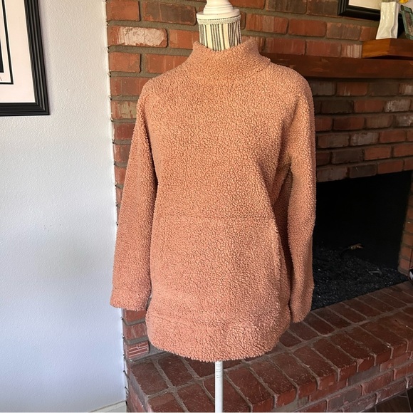Haven Well Within Funnel Neck Pullover Teddy Sweater in Camel Sz S - Picture 2 of 8
